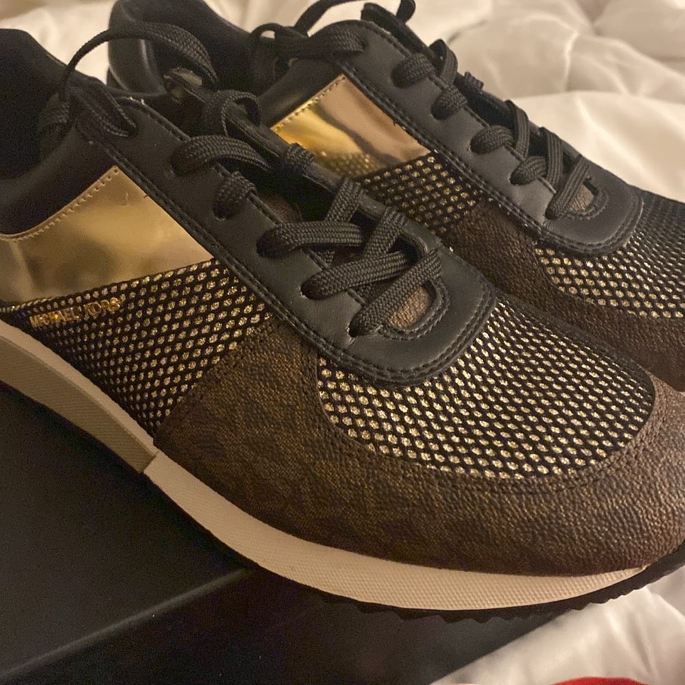 Michael Kors Black and Gold Sneakers